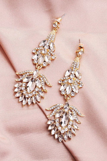 Enkle Rhinestone brudeøreringe